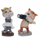 756204 Фигурка декоративная "Кот", L9 W5,5 H12 см, 2в. 2 шт/бл