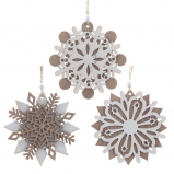 754675 Украшение новогоднее "Снежинка",  L10 W0,5 H10,5 см, 3в.