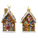 782427 Изделие декоративное подвесное "Пряничный домик", L4 W4 H6 см, 2в., 10 шт/бл