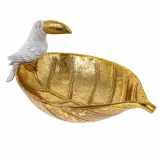 796464 Блюдо декоративное "Попугай на листочке", L21 W13 H11 см