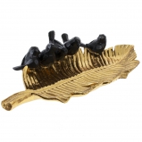 796467 Блюдо декоративное "Птички на листочке", L41 W20 H7 см