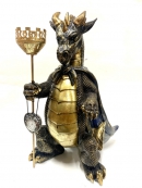 794485 Подсвечник "Дракон" с часами, D6 см, L26,5 W26,5 H39 см