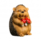 201261 Фигура декоративная садовая "Ежик с грибочками", Н17 см