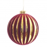 805499 Украшение новогоднее Шар "Красный бархат", L11 W11 H12,5 см, 6 шт/бл